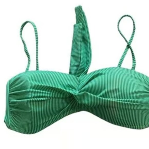 CREMIEUX GREEN/NAVY Striped Bikini Top Swimsuit Size Large GUC #M-173 - Picture 6 of 6